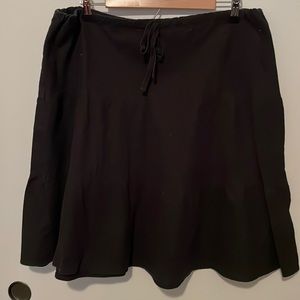 Faded Glory: Black Knee Length A-Line Linen/Cotton Skirt (XL)
